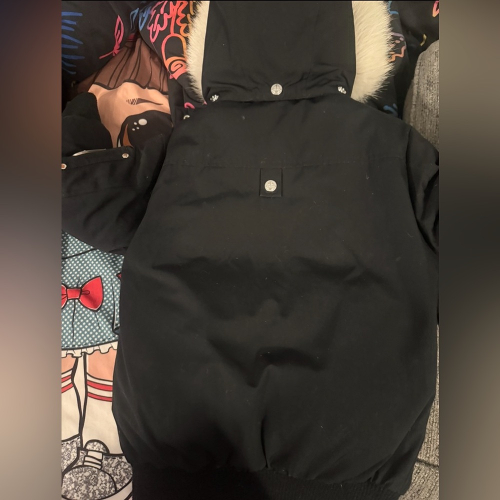 Moose Knuckles Black and Gray Puffer Jacket